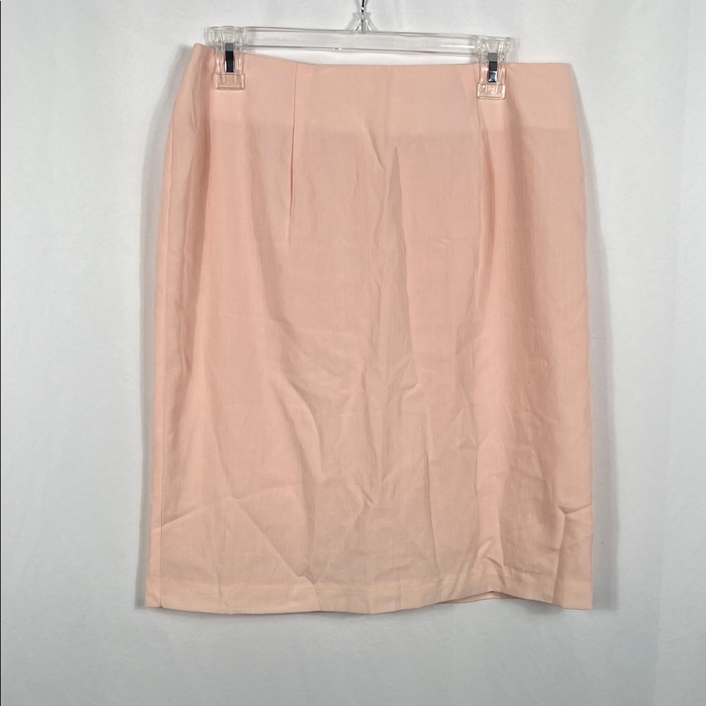 Vinatge 90’s Toni Garment Women’s Elegant‎ Peach Skirt Size 14 Zip Back 1/4